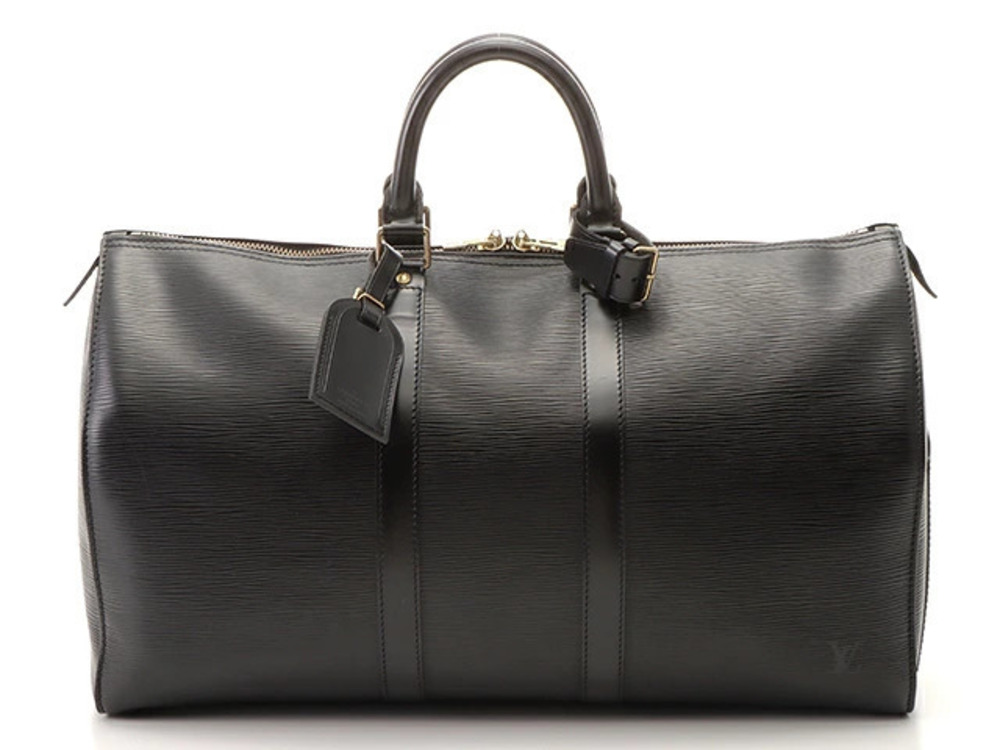 LOUIS VUITTON Keepall Boston Bag Epi Leather Noir Black